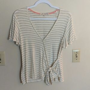 Striped side tie top